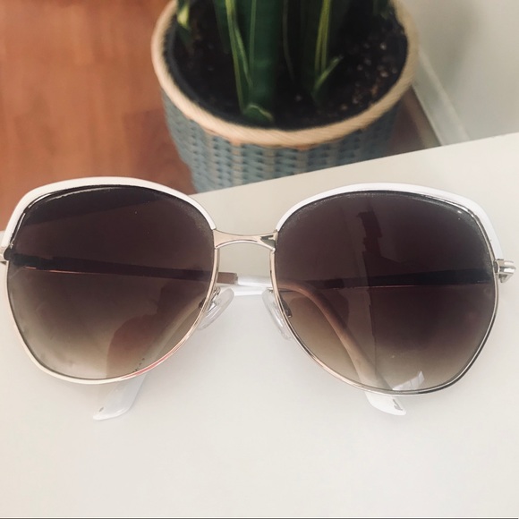 bp Accessories - BP Gold & White Rimmed Sunglasses